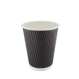 Ripple Double Wall Cup Black 12OZ (Case 500)