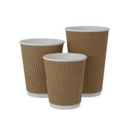 Ripple Double Wall Cup Kraft 12OZ (Case 500)