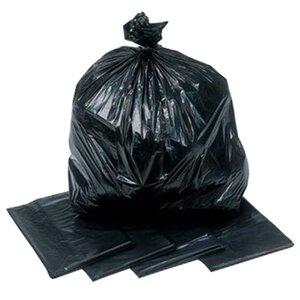 General Purpose Flat Packed Waste Refuse Sacks Heavy Duty Black 16x25x39" (Case 200)